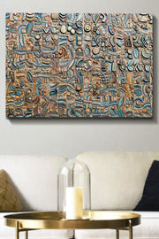 Impressionante pintura decorativa em tela, 70 x 100 cm | 100% tela, 100% moldura de madeira (3 cm de espessura) | Perfeito para amantes de decoração e arte