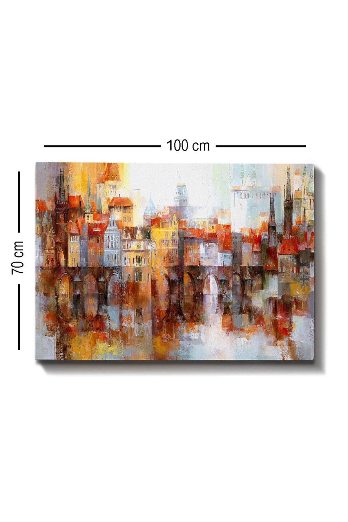 Impressionante pintura decorativa em tela, 70 x 100 cm | 100% tela, 100% moldura de madeira (3 cm de espessura) | Perfeito para amantes de decoração e arte, artista anônimo