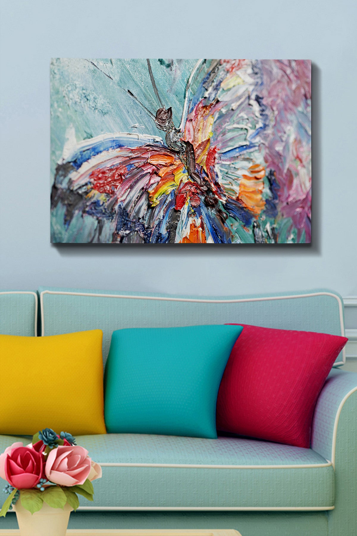 Impressionante pintura decorativa em tela, 70 x 100 cm | 100% tela, 100% moldura de madeira (3 cm de espessura) | Perfeito para amantes de decoração e arte