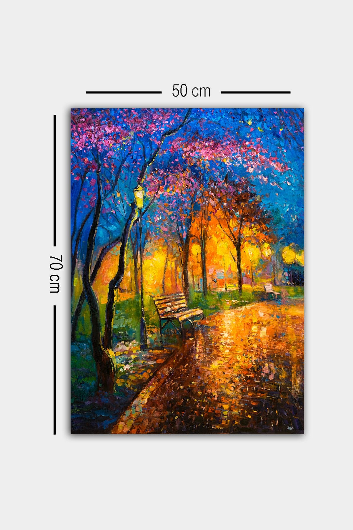 Impressionante pintura decorativa em tela, 50 x 70 cm | 100% tela, 100% moldura de madeira (3 cm de espessura) | Perfeita para amantes de decoração e arte