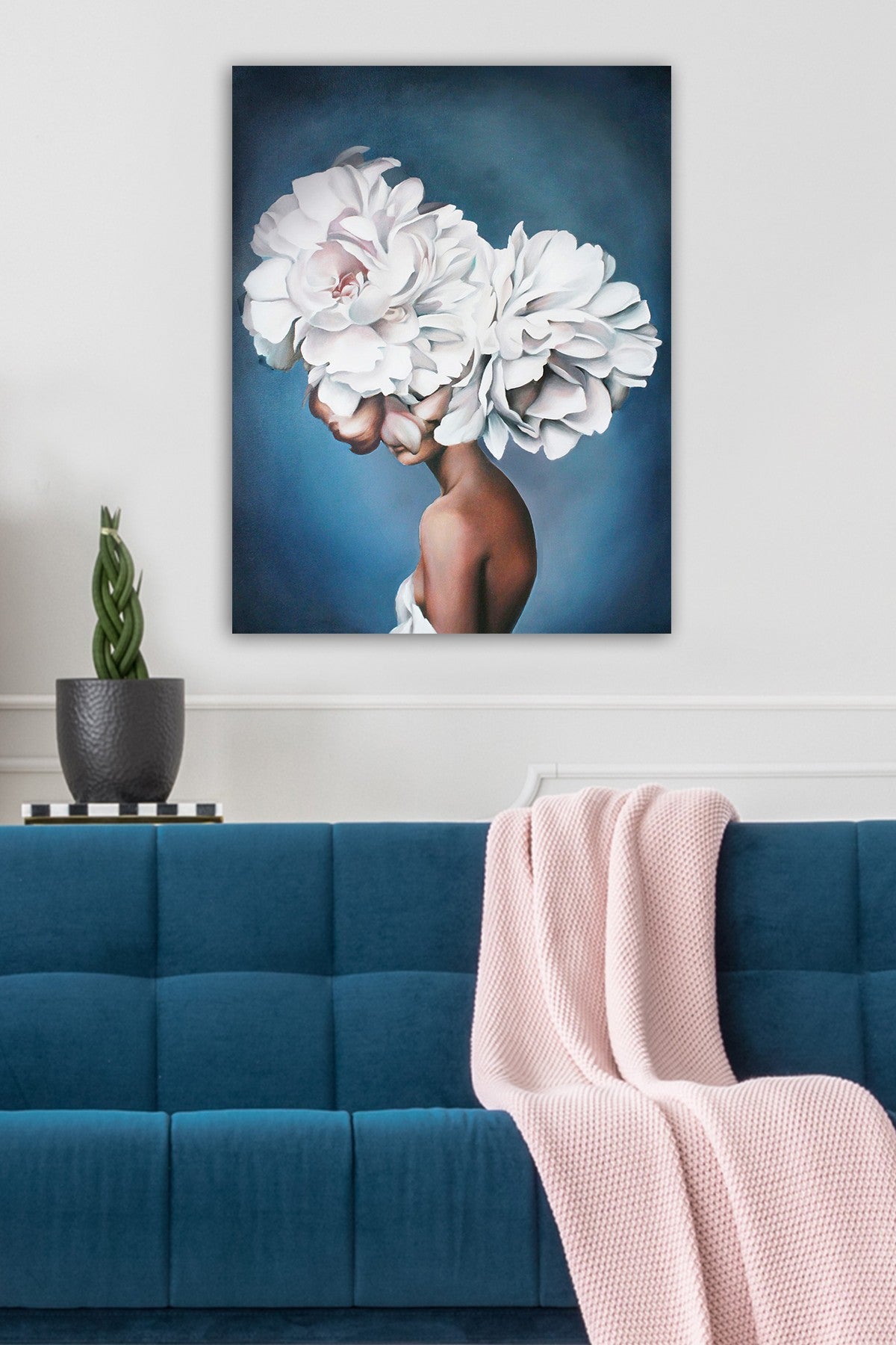 Impressionante pintura decorativa em tela, 50 x 70 cm | 100% tela, moldura de madeira com 3 cm de espessura | Perfeito para amantes de decoração e arte, artista anônimo