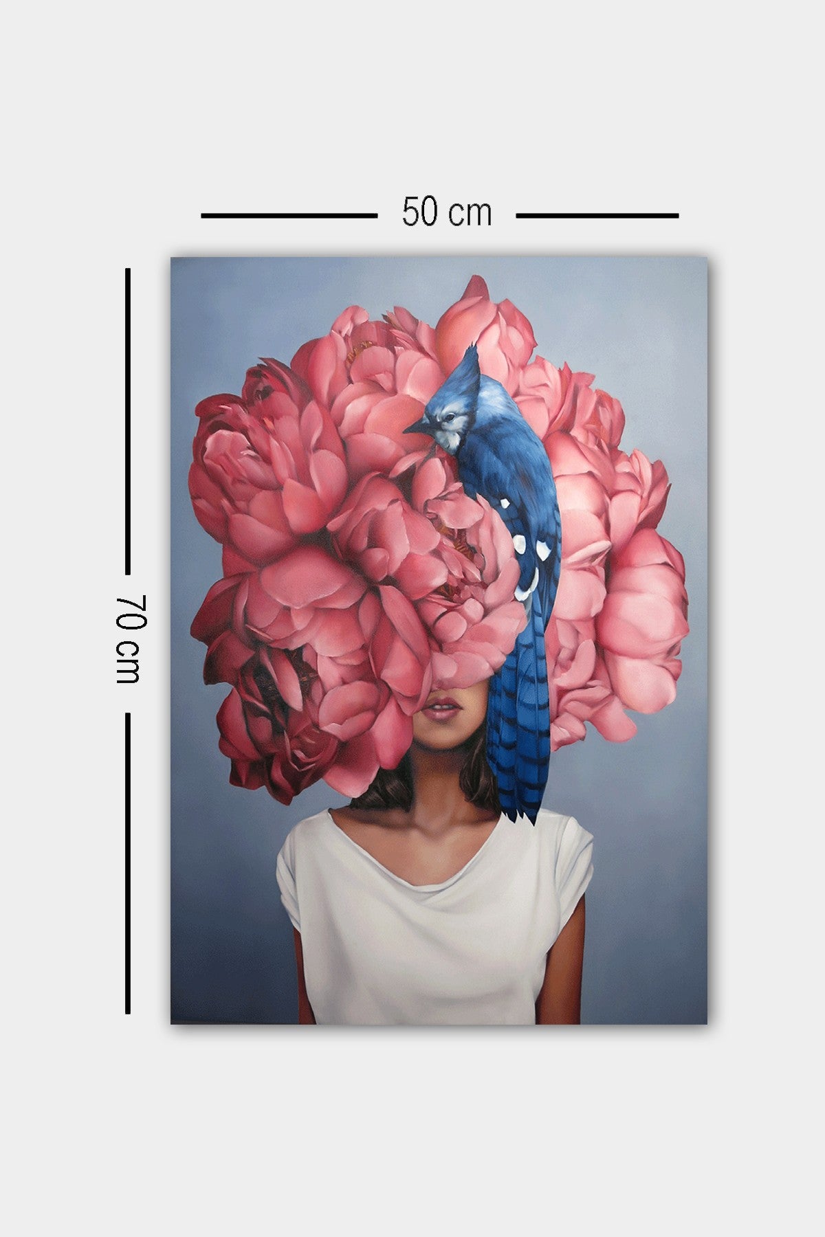 Impressionante pintura decorativa em tela, 50 x 70 cm | 100% tela, 100% moldura de madeira (3 cm de espessura) | Perfeita para amantes de decoração e arte