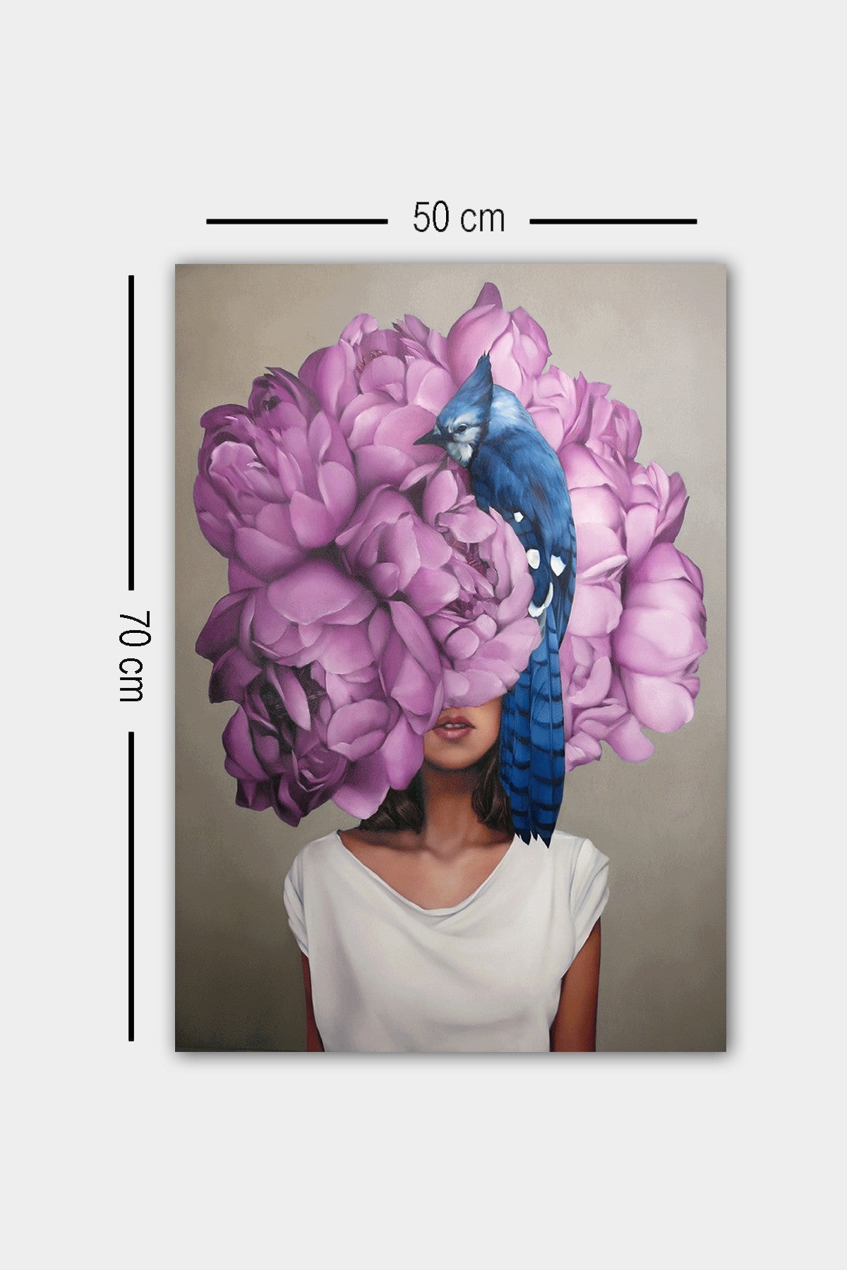 Impressionante pintura decorativa em tela, 50 x 70 cm | 100% tela, 100% moldura de madeira (3 cm de espessura) | Perfeita para amantes de decoração e arte