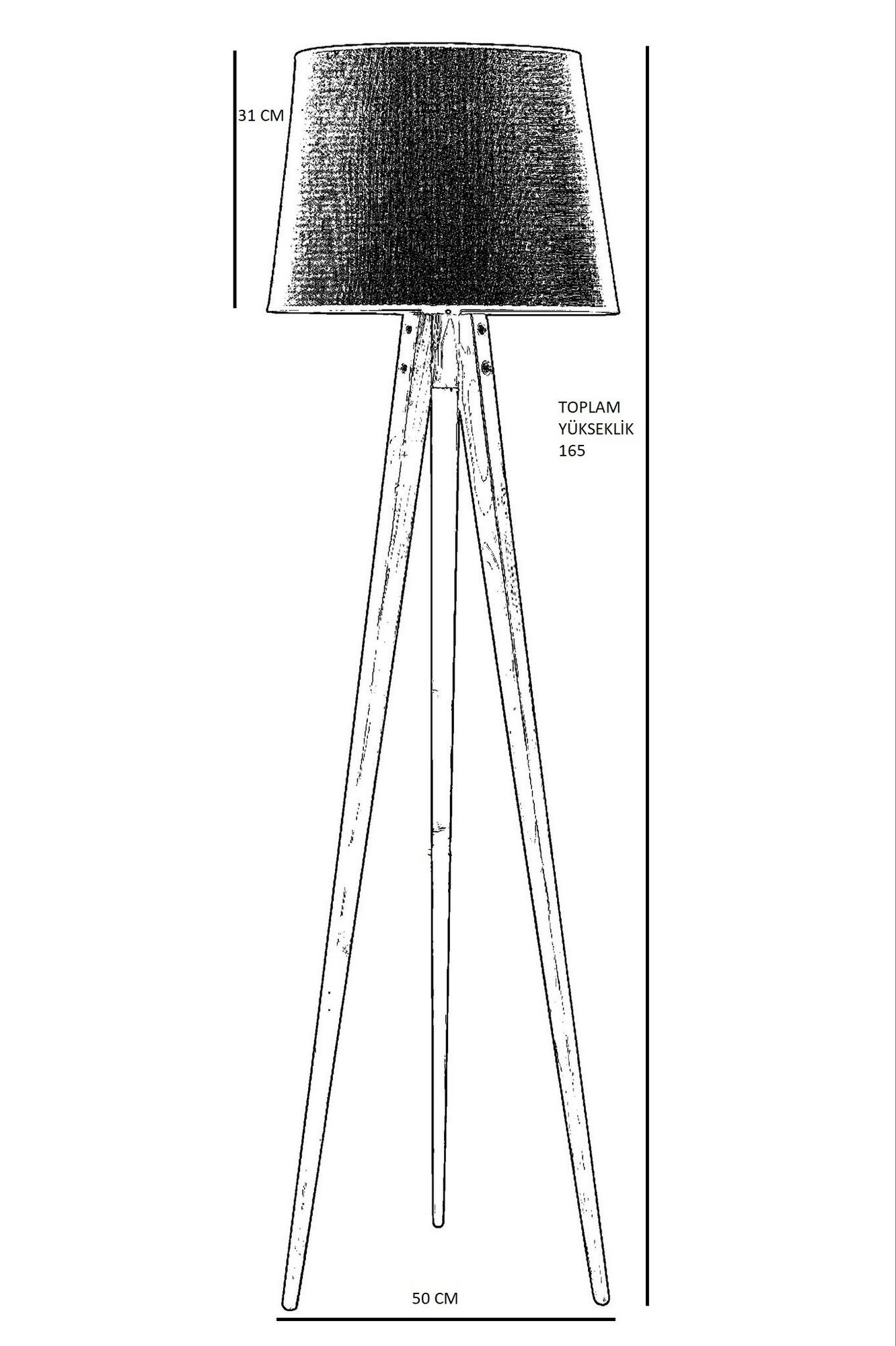 Candeeiro de Pé-Tripod-Nogueira
Preta