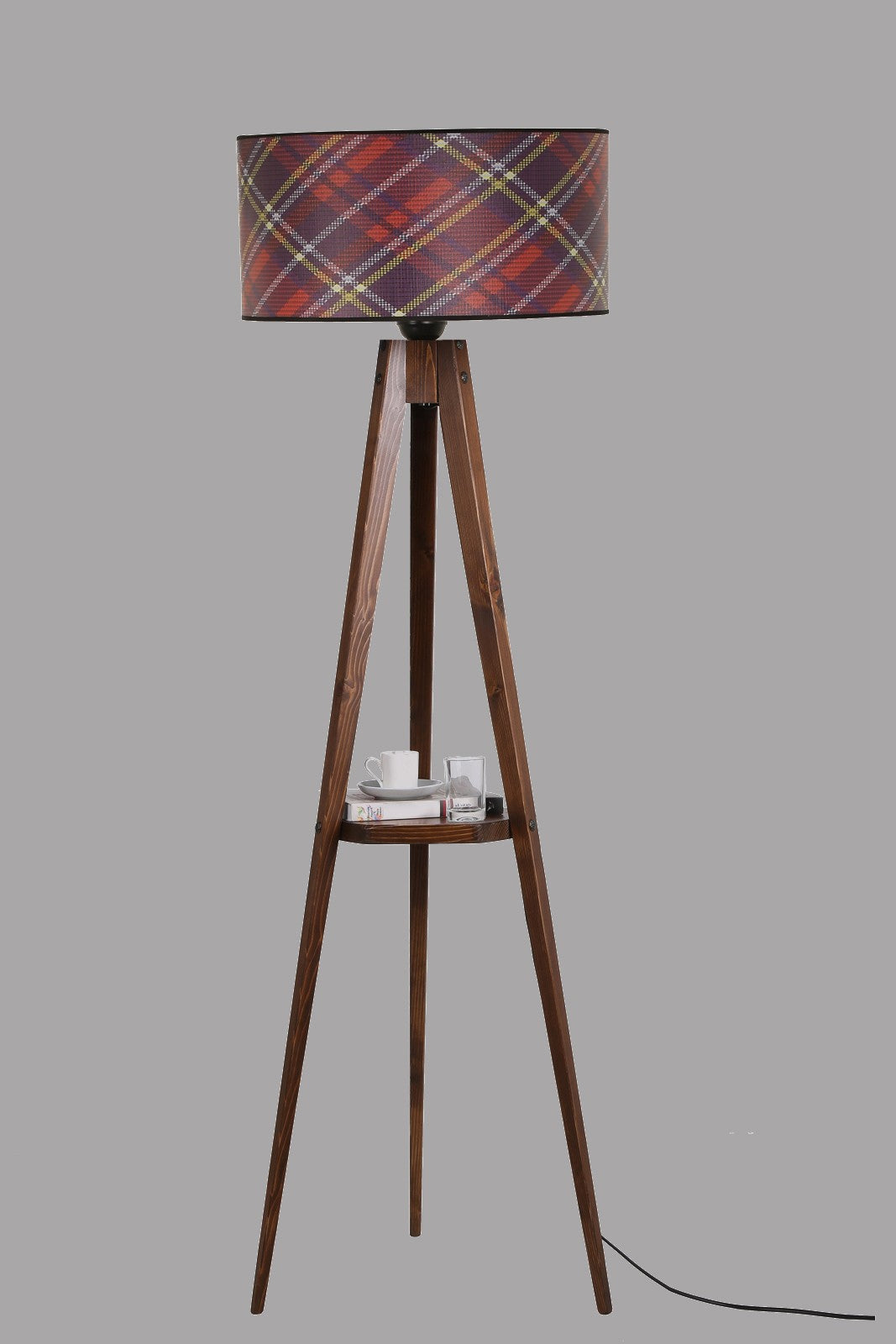Candeeiro de Pé – 153 cm – Multicolorido – Metal e Madeira