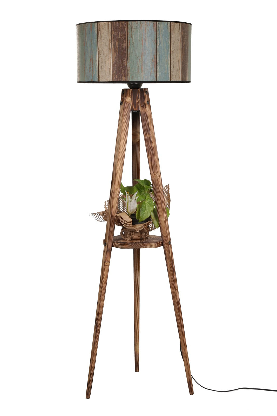 Candeeiro de Pé – 153 cm – Multicolorido – Madeira