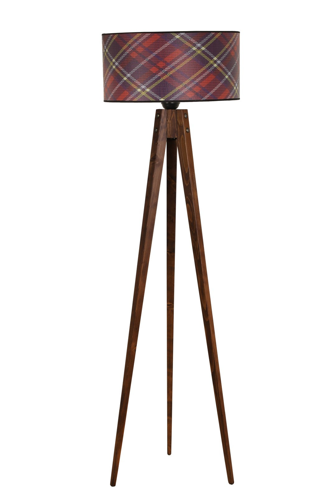 Candeeiro de Pé – 153 cm – Multicolorido – Madeira e Tecido