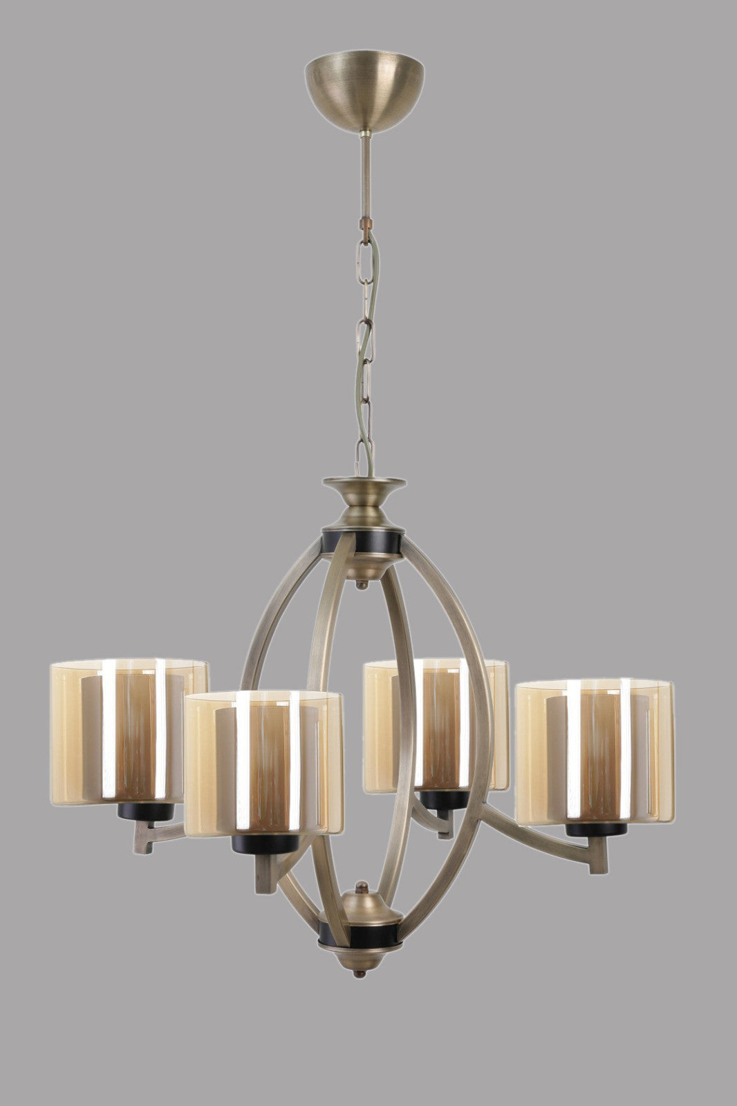 Candeeiro de Teto – 60 cm – Vintage – Metal e Vidro