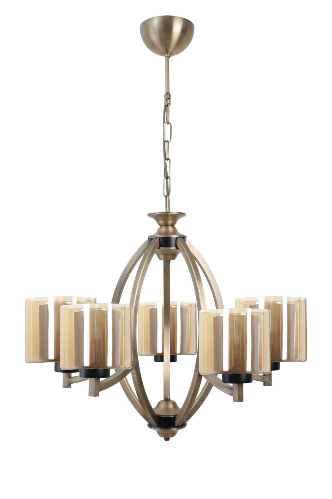 Candeeiro de Teto – 60 cm de diâmetro – Vintage – Metal e Vidro