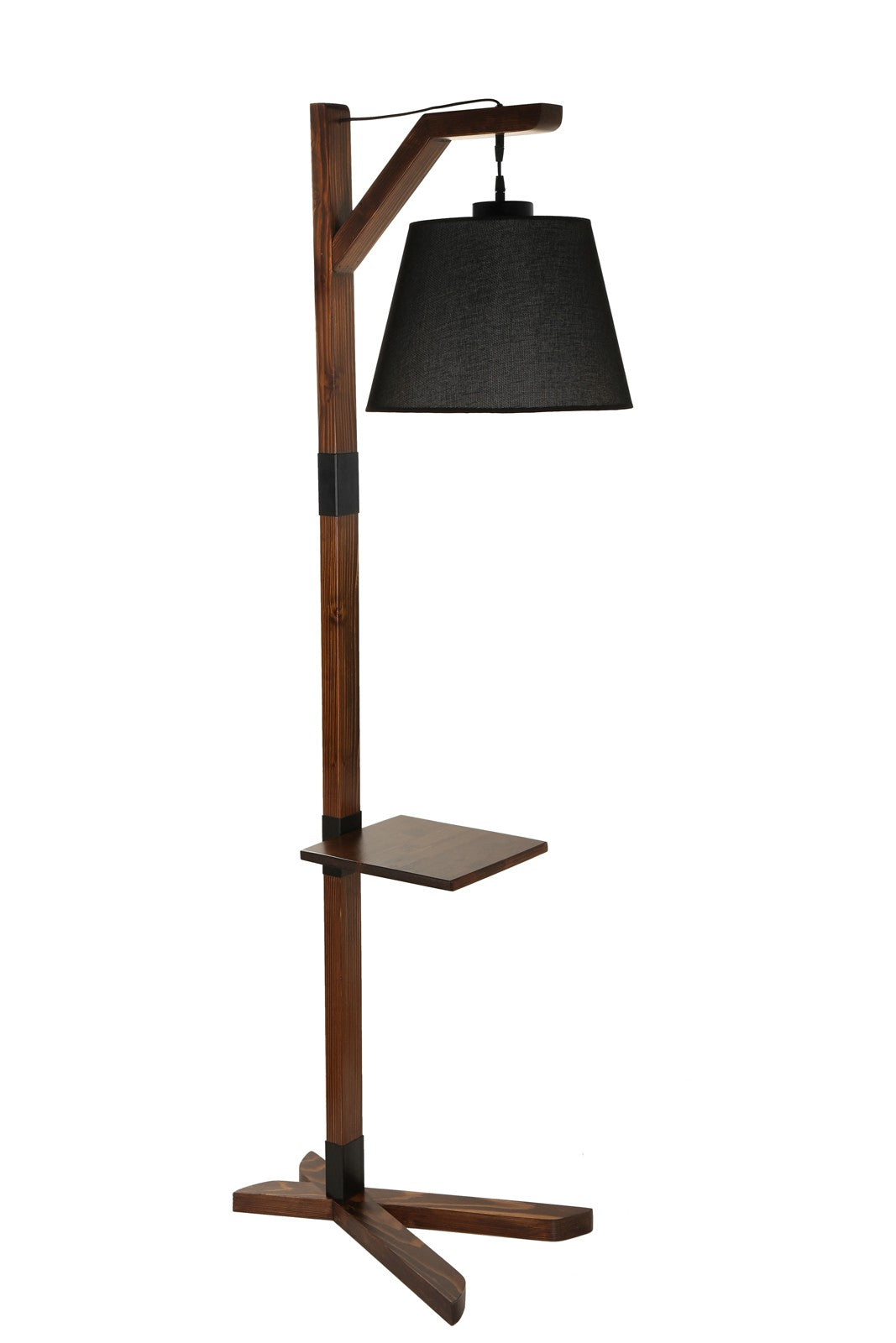 Candeeiro de Pé – 185 cm – Preto – Madeira
