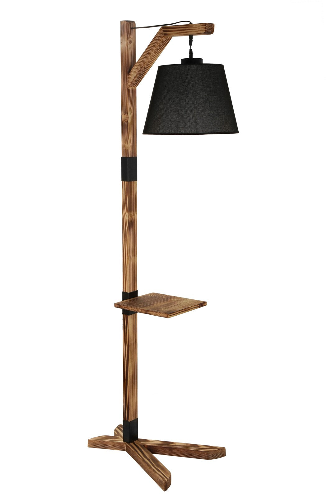 Candeeiro de Pé – 185 cm – Preto – Madeira