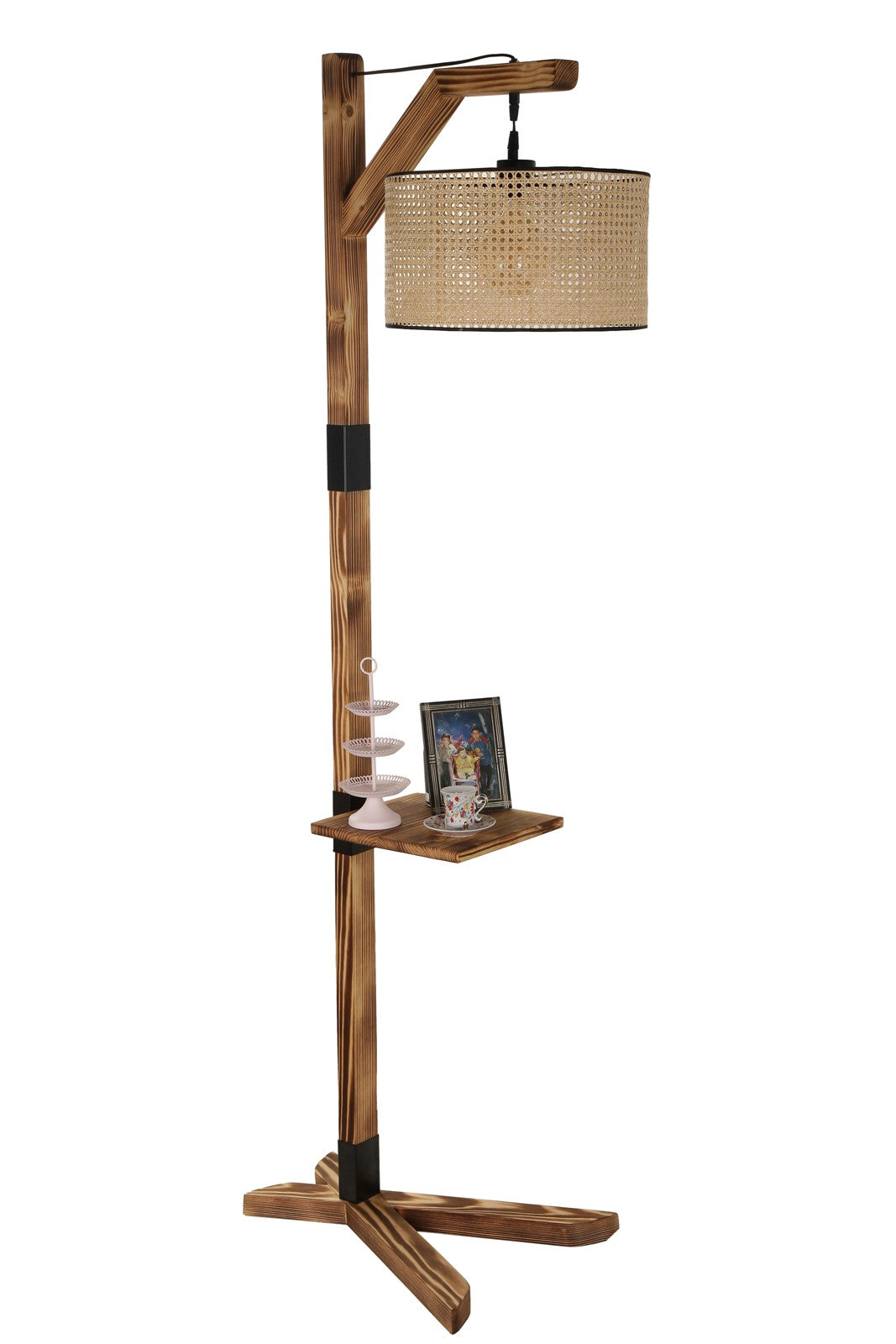Candeeiro de Pé – 185 cm – Castanho Claro – Madeira