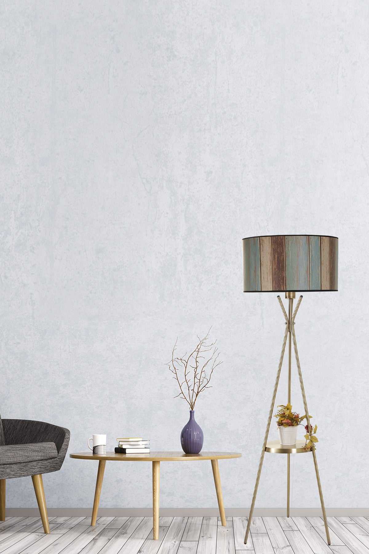 Candeeiro de Pé – 158 cm – Multicolorido – Metal