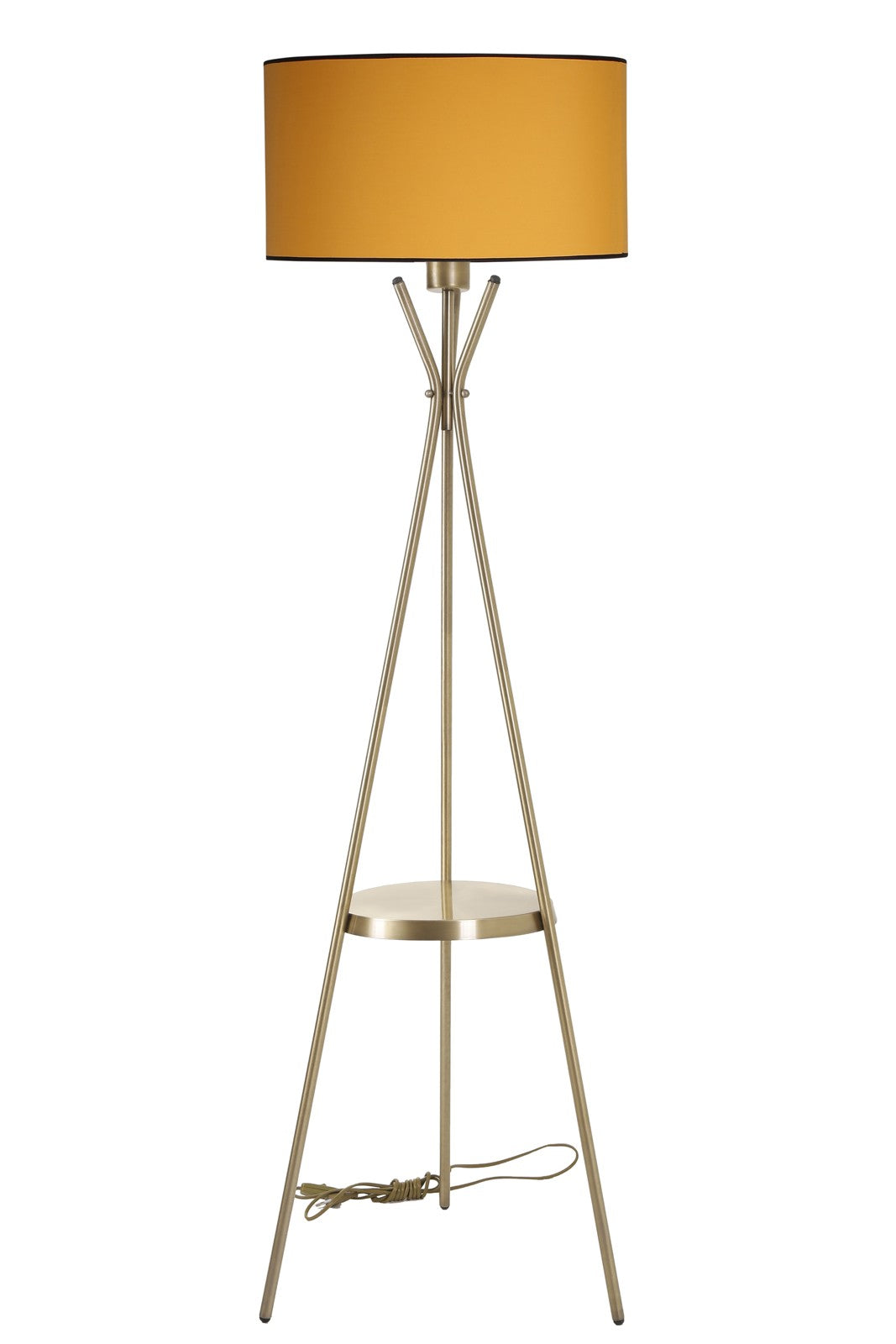 Candeeiro de Pé – 158cm – Mostarda – Metal e tecido