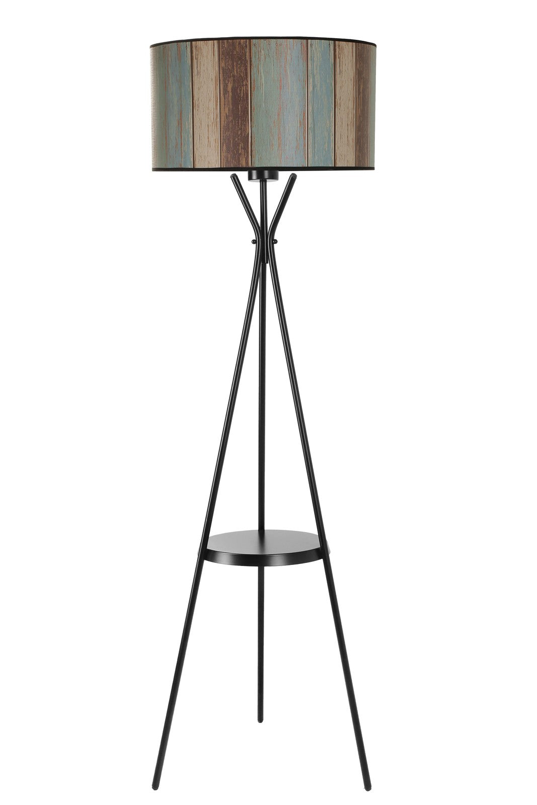Candeeiro de Pé – 158 cm – Multicolorido – Metal com Cúpula de Tecido