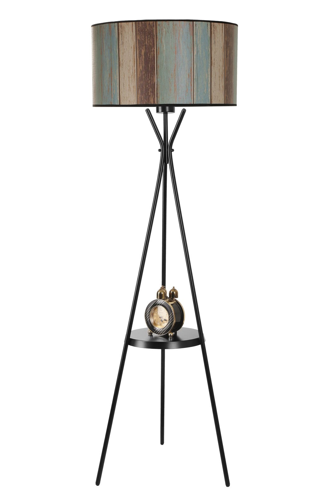 Candeeiro de Pé – 158 cm – Multicolorido – Metal com Cúpula de Tecido