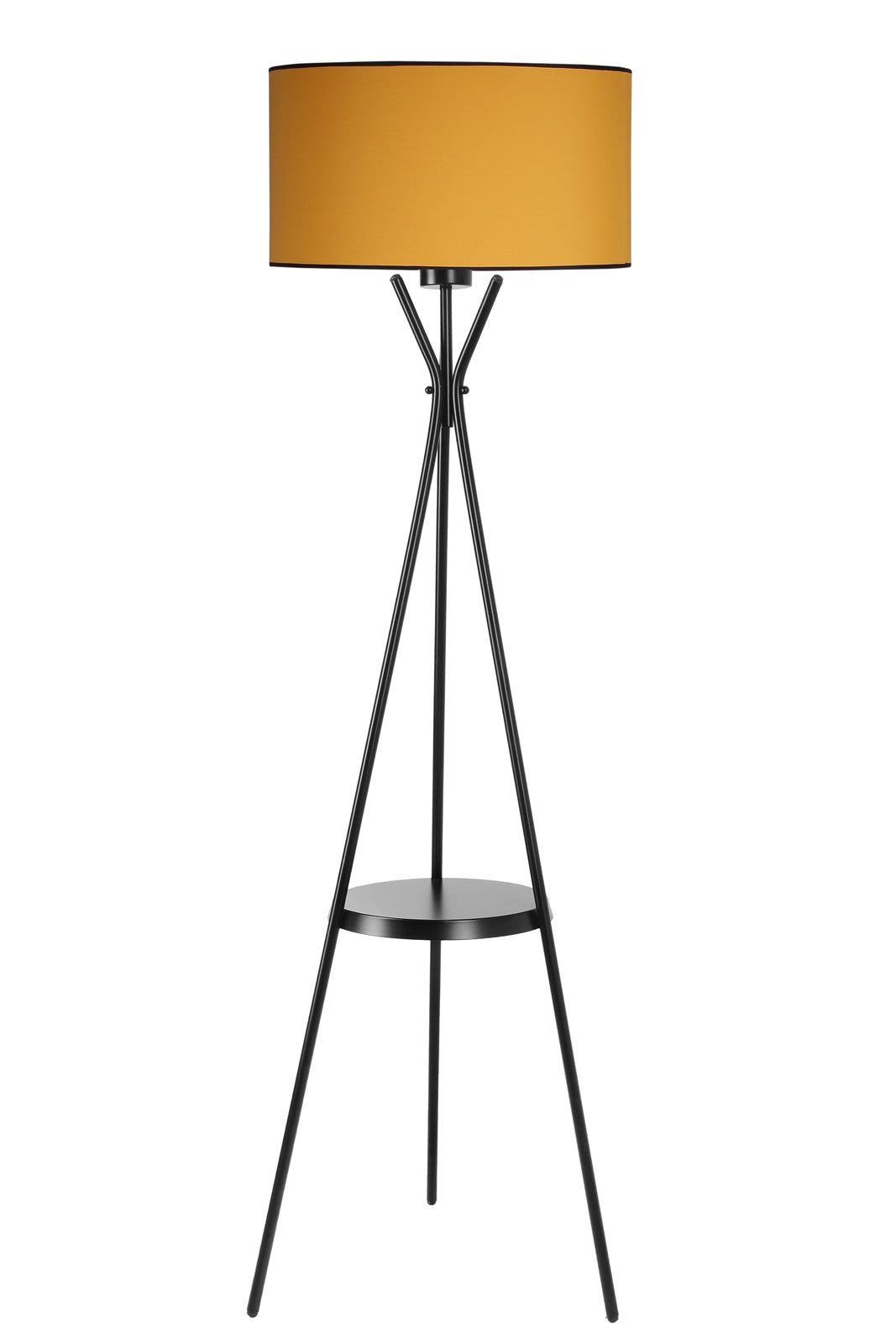 Candeeiro de Pé – 158 cm – Mostarda – Metal e Tecido