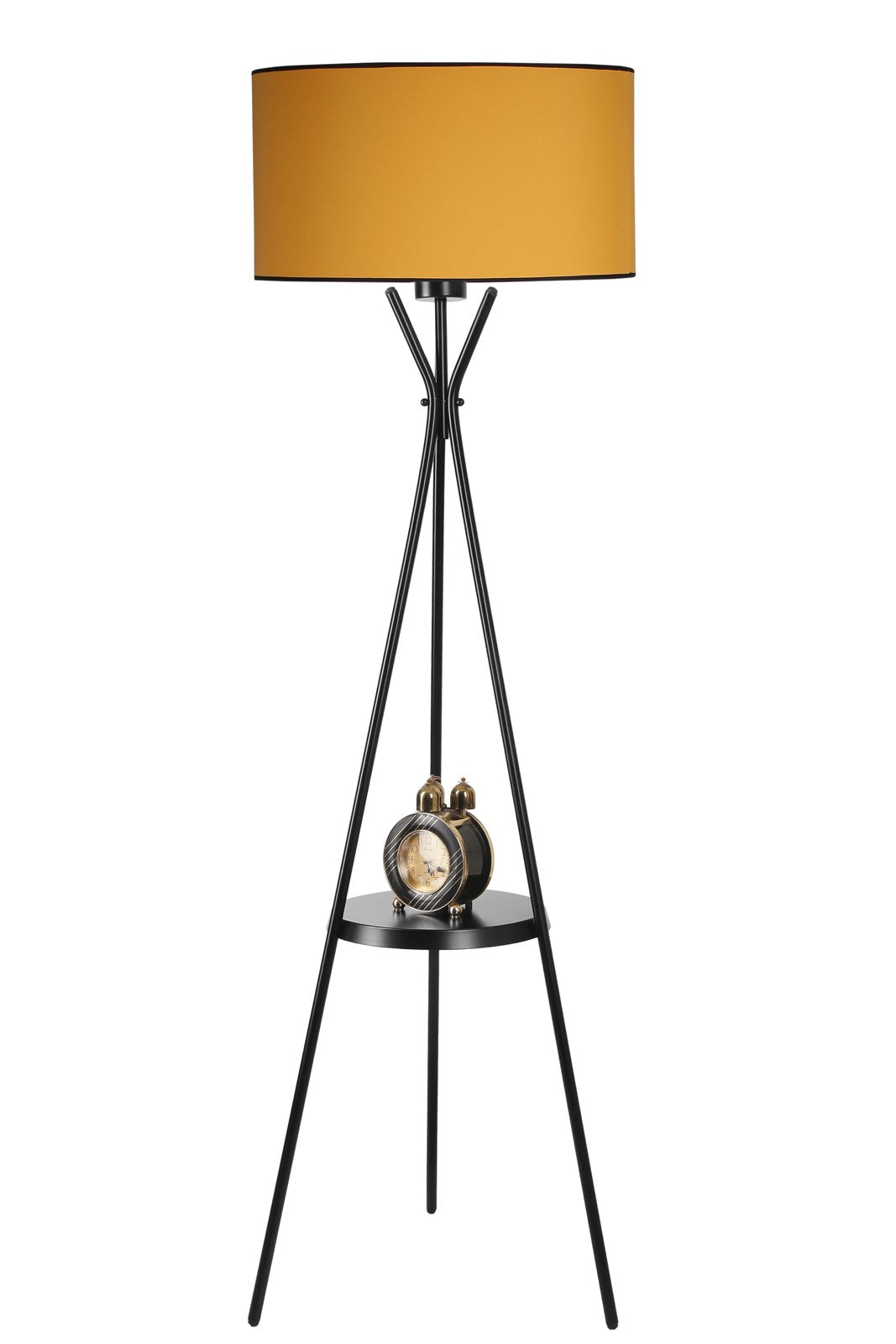 Candeeiro de Pé – 158 cm – Mostarda – Metal e Tecido