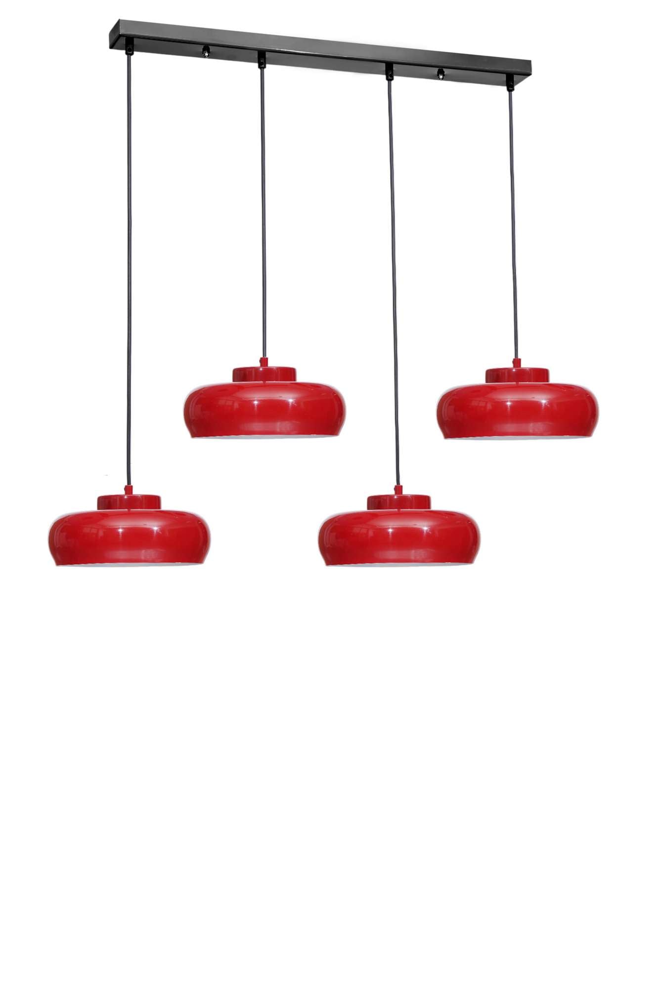 Candeeiro de Teto – Ø25 cm – Vermelho e Preto – Metal