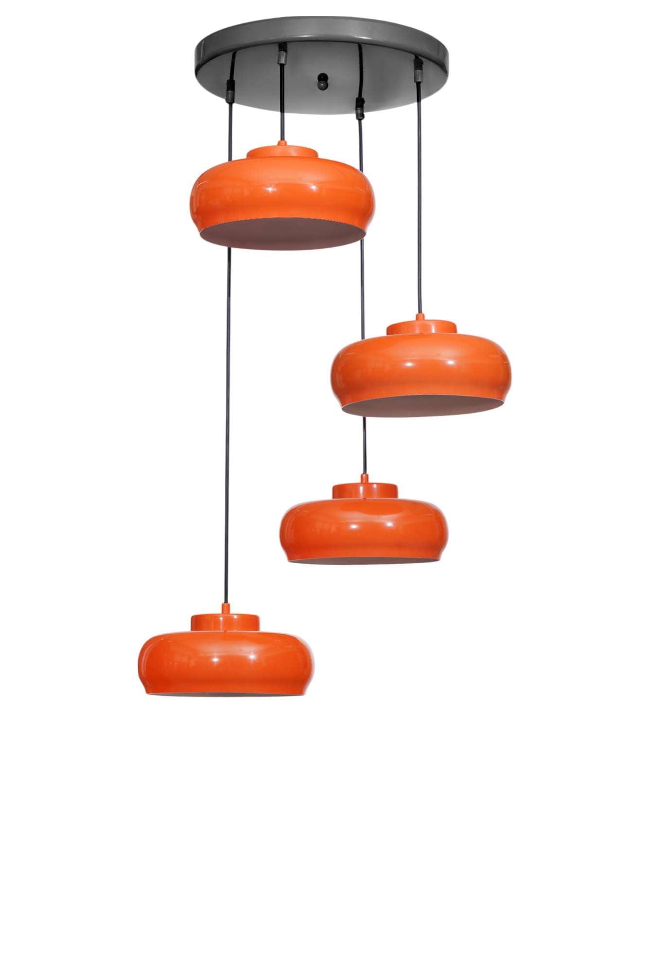 Candeeiro de Teto ajustável – Ø25 cm – laranja e preto – metal