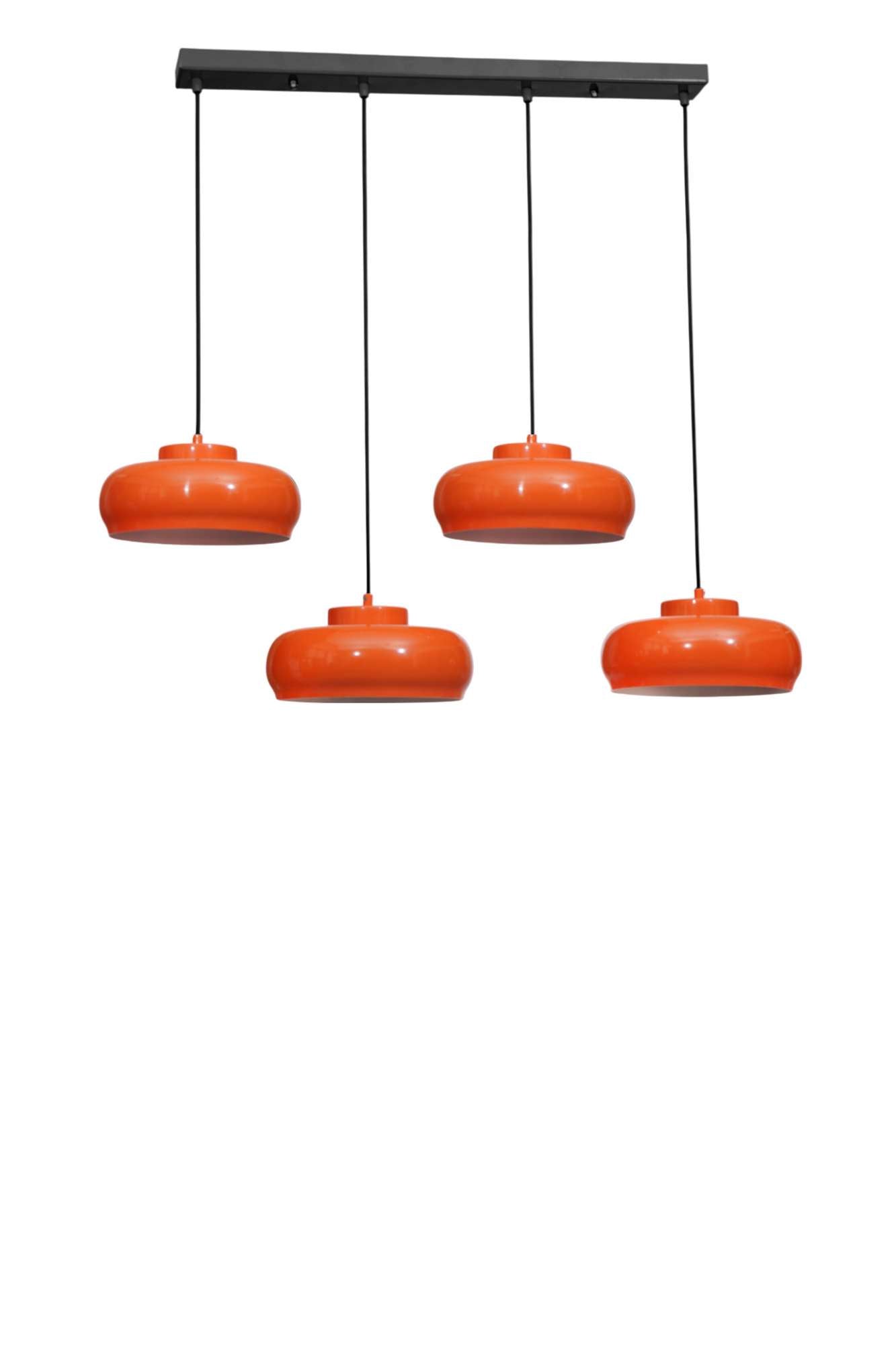 Candeeiro de Teto elegante e ajustável – Ø25 cm – Laranja e Preto – Metal