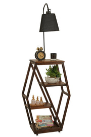 Candeeiro de Pé – 165 cm – Preto – Metal e Madeira