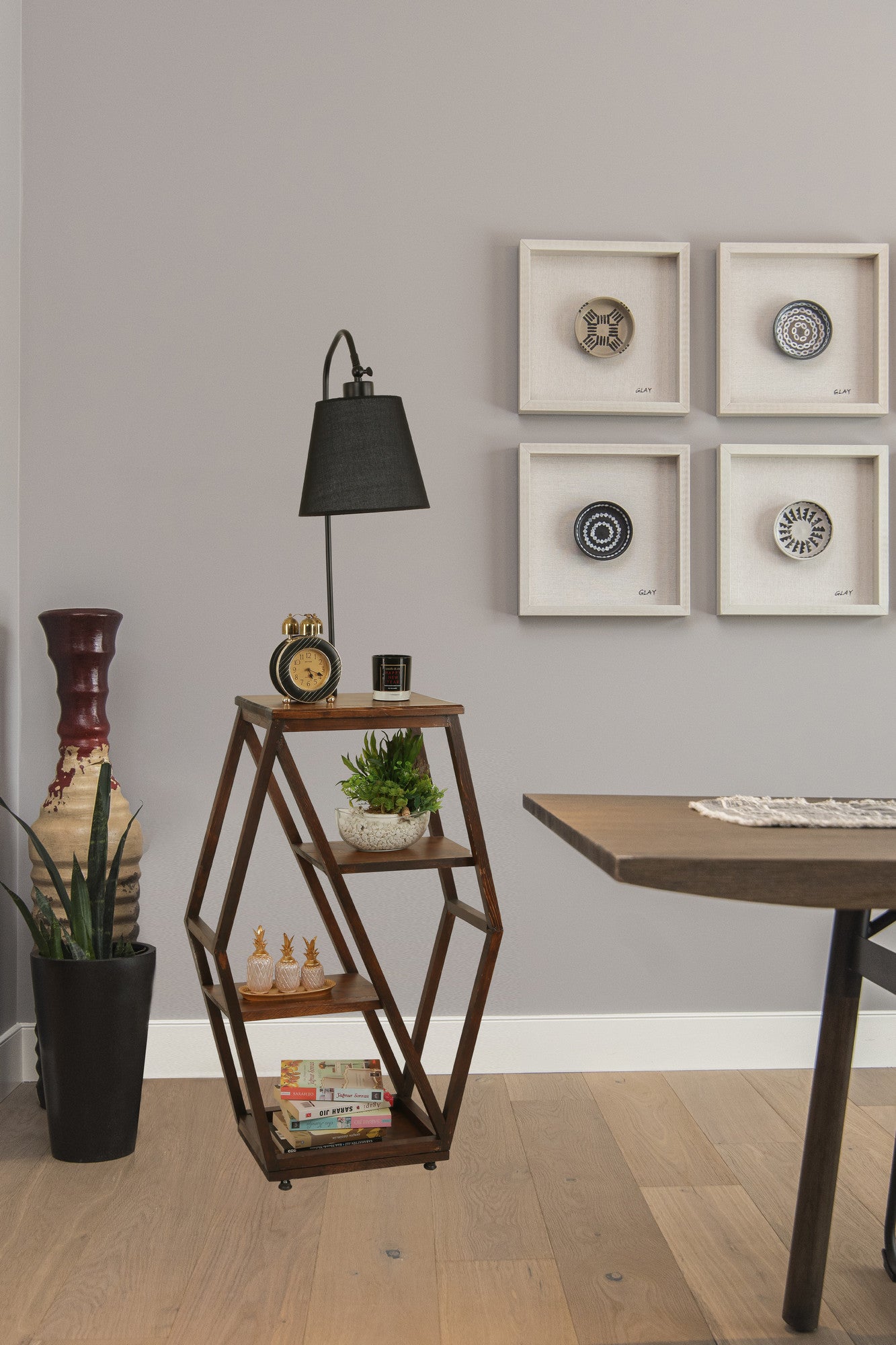 Candeeiro de Pé – 165 cm – Antracite – Metal e Madeira de Fir