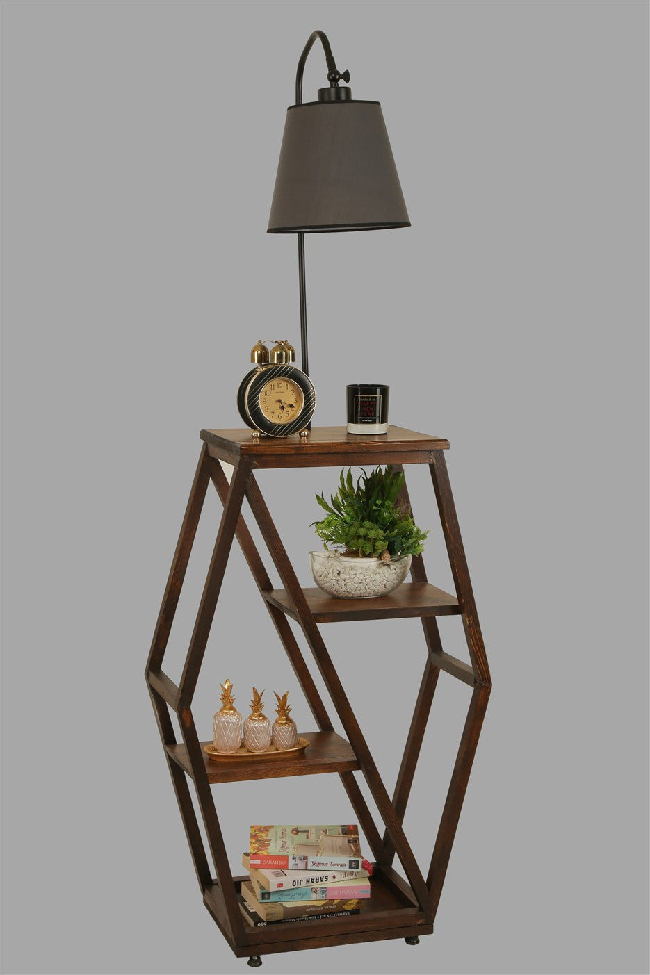 Candeeiro de Pé – 165 cm – Antracite – Metal e Madeira de Fir