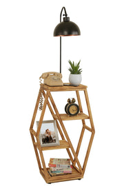 Candeeiro de Pé – 165 cm – Preto e Bronze – Metal e Madeira