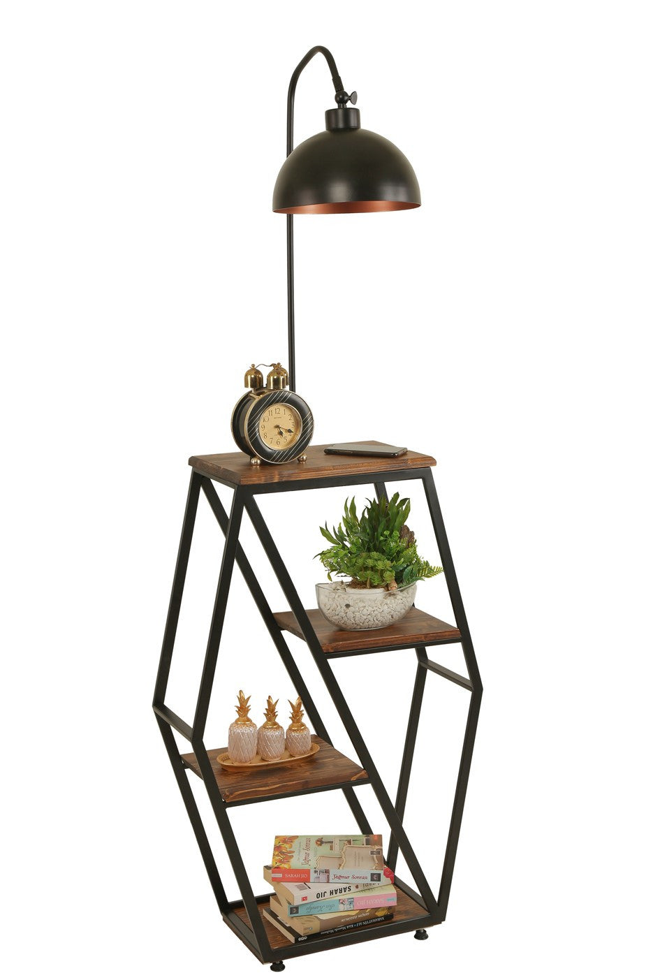 Candeeiro de Pé – 165 cm – Noz – Metal e Madeira de Fir