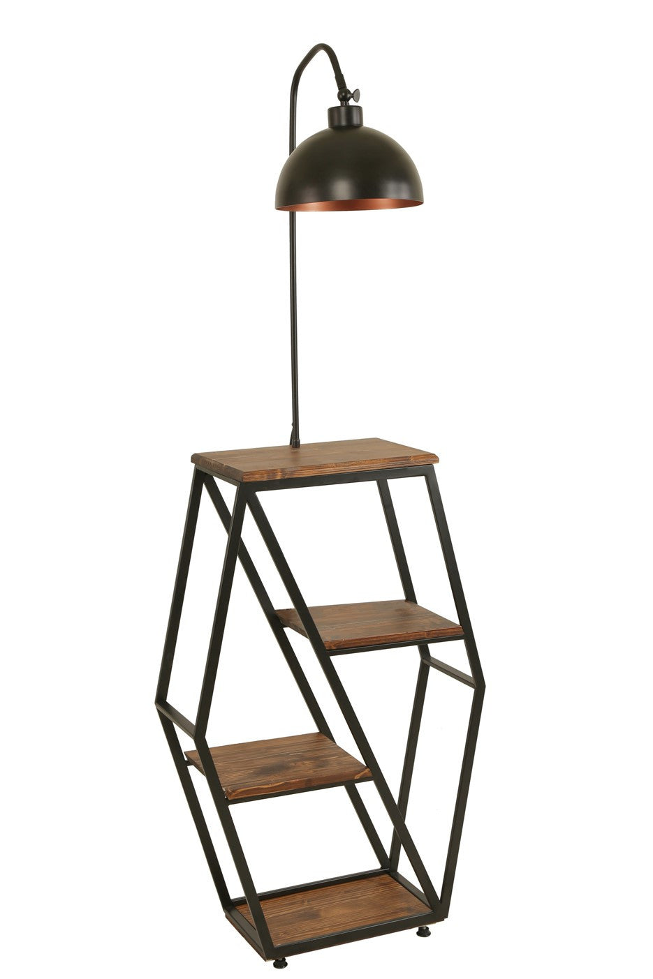 Candeeiro de Pé – 165 cm – Noz – Metal e Madeira de Fir
