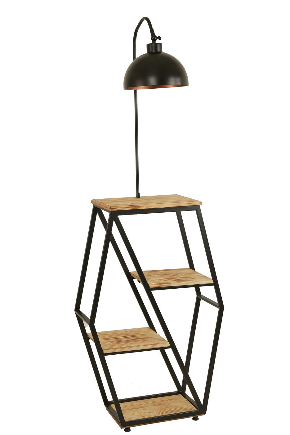 Candeeiro de Pé – 165 cm – Cor vime – Metal e Madeira Fir