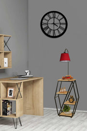Candeeiro de Pé – 165 cm – Vermelho – Metal e Madeira