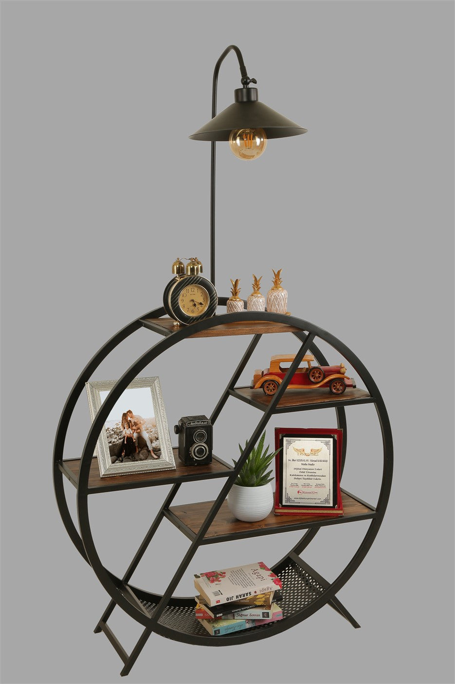 Candeeiro de Pé – 165 cm – Noz – Metal e Madeira