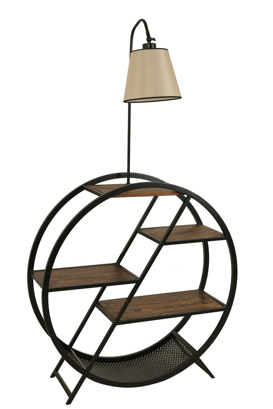 Candeeiro de Pé – 165 cm – Cor vime – Metal e Madeira