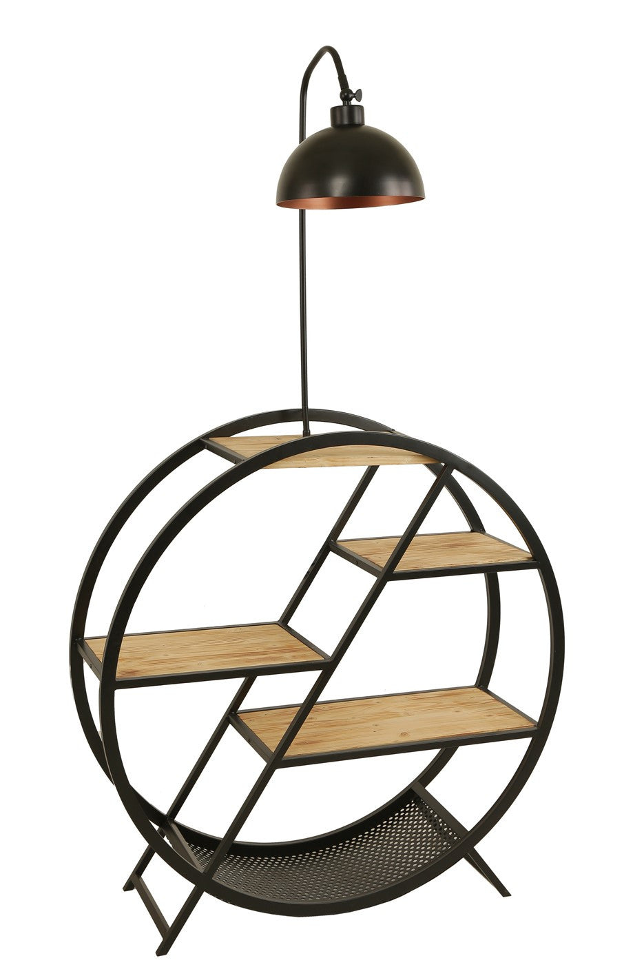 Candeeiro de Pé – 165 cm – Cáqui – Metal e Madeira de Fir