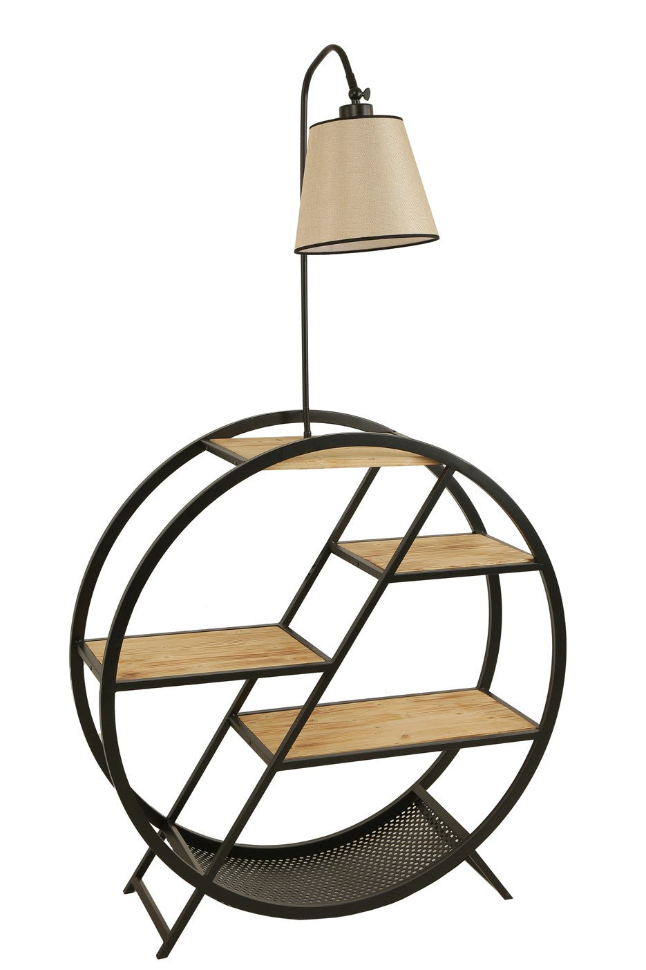 Candeeiro de Pé – 165 cm – Cor vime – Metal e Madeira de Fir