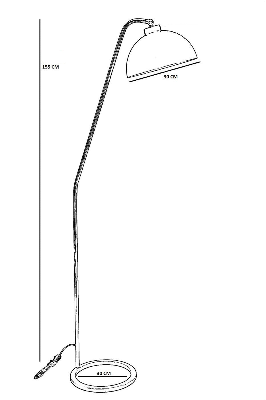 Candeeiro de Pé – 155 cm – Preto – Metal