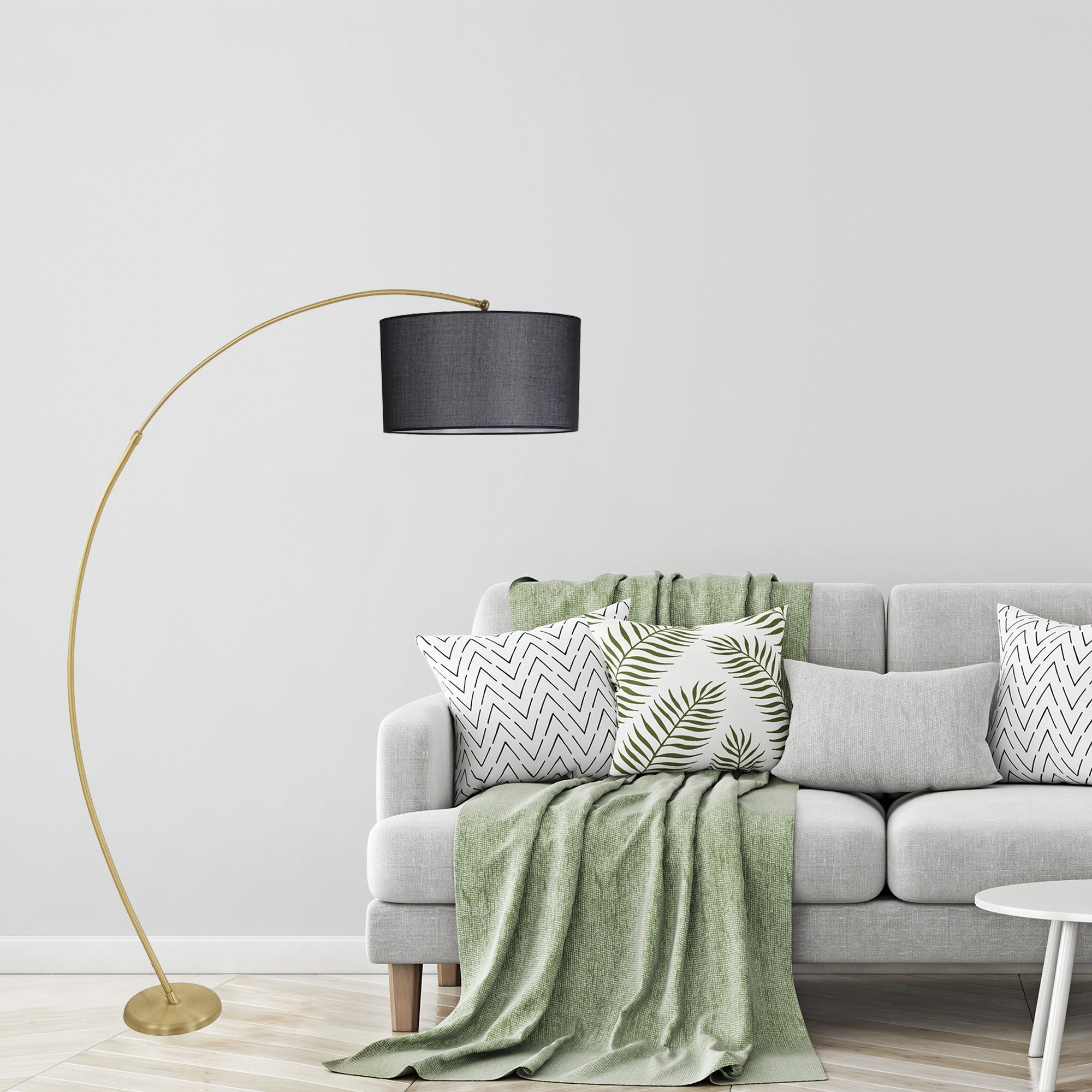 Candeeiro de Pé – Altura ajustável (85 cm a 185 cm) – Preto – Metálico