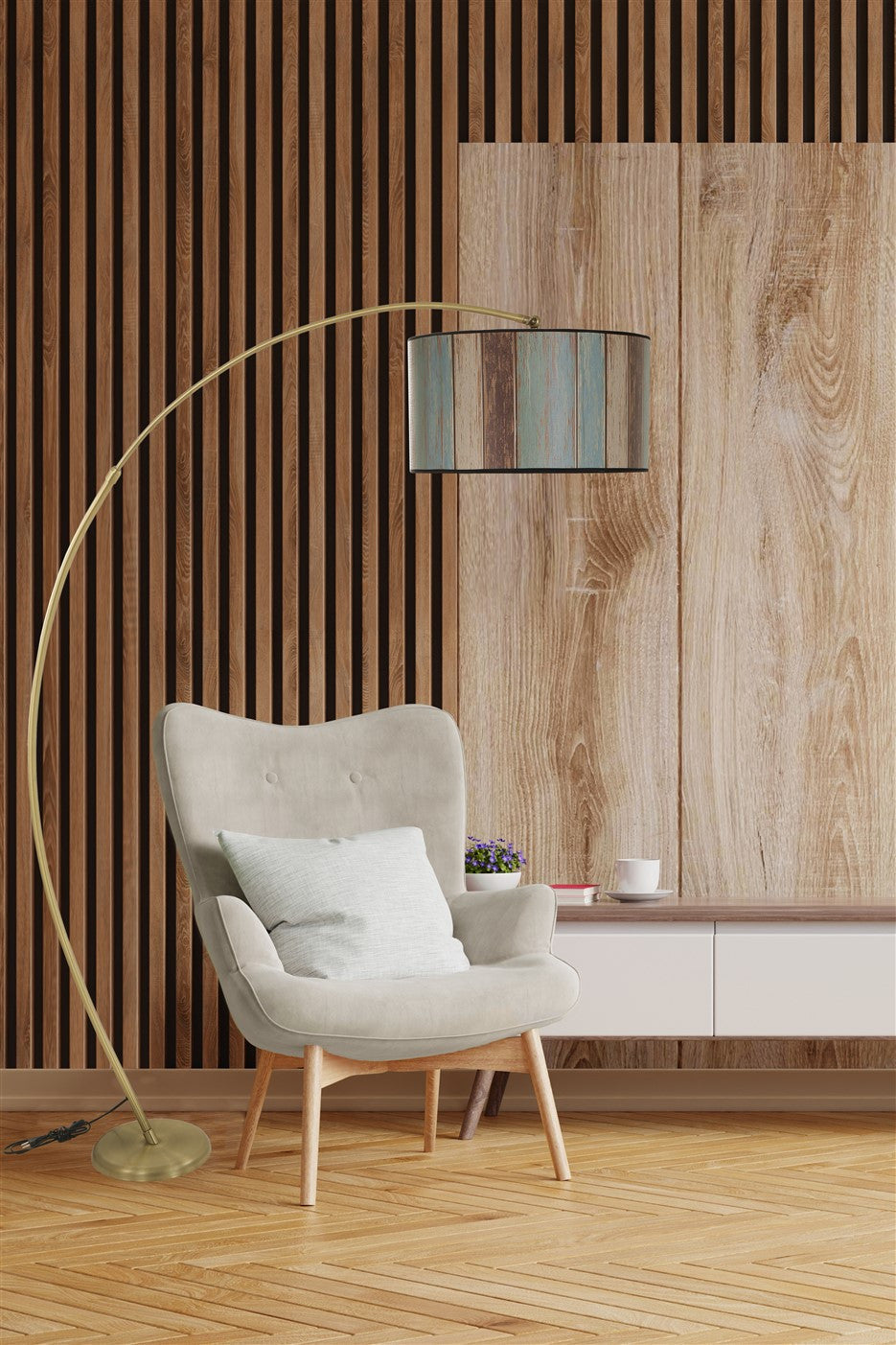 Candeeiro de Pé – 185 cm – Multicolorido – Metal