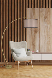 Candeeiro de Pé – 185 cm – Vime escuro – Metal