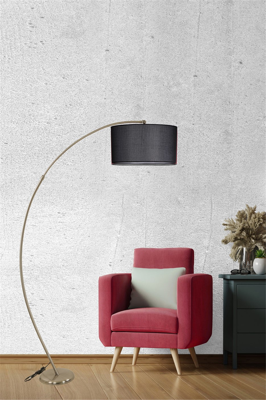 Candeeiro de Pé – 185 cm (ajustável para 85 cm) – Cromado – Metal