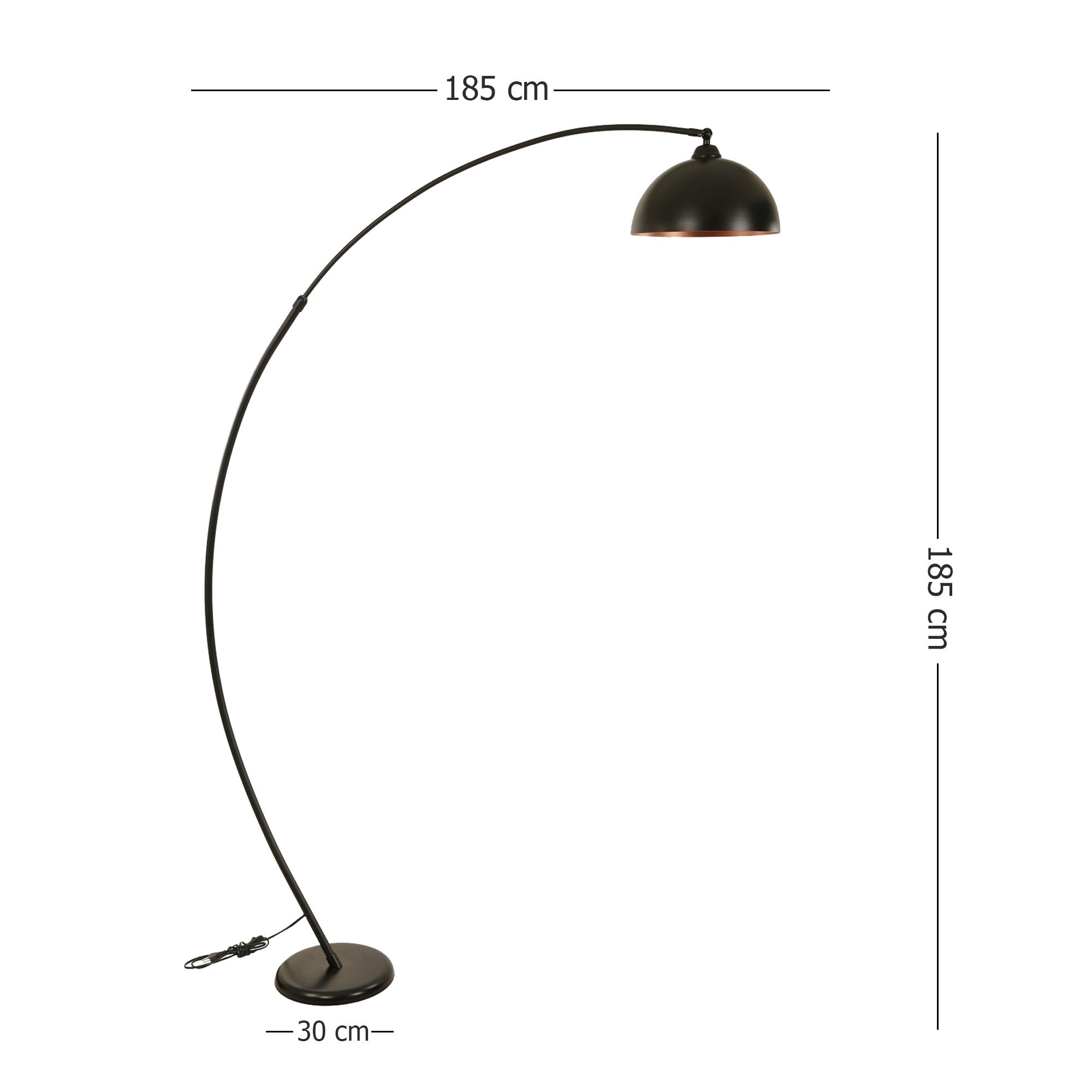 Candeeiro de Pé – 185 cm – Preto – Metal