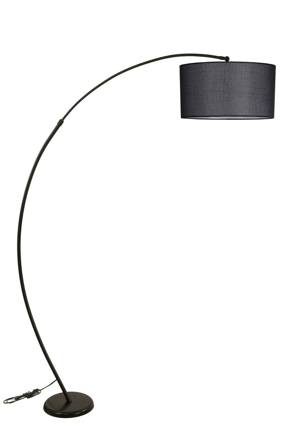 Candeeiro de Pé – Altura Ajustável (85 cm a 185 cm) – Preto – Metal