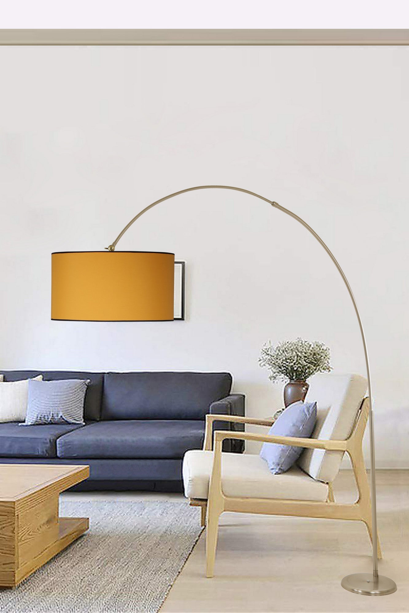 Candeeiro de Pé de Metal – 220 cm – Amarelo