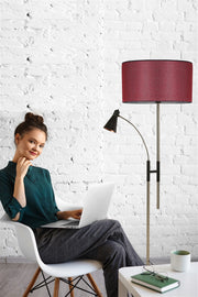 Candeeiro de Pé – 165 cm – Vermelho Clarete – Metal