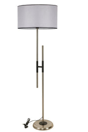 Candeeiro de Pé – 165 cm – Cinza Claro – Metal e Tecido