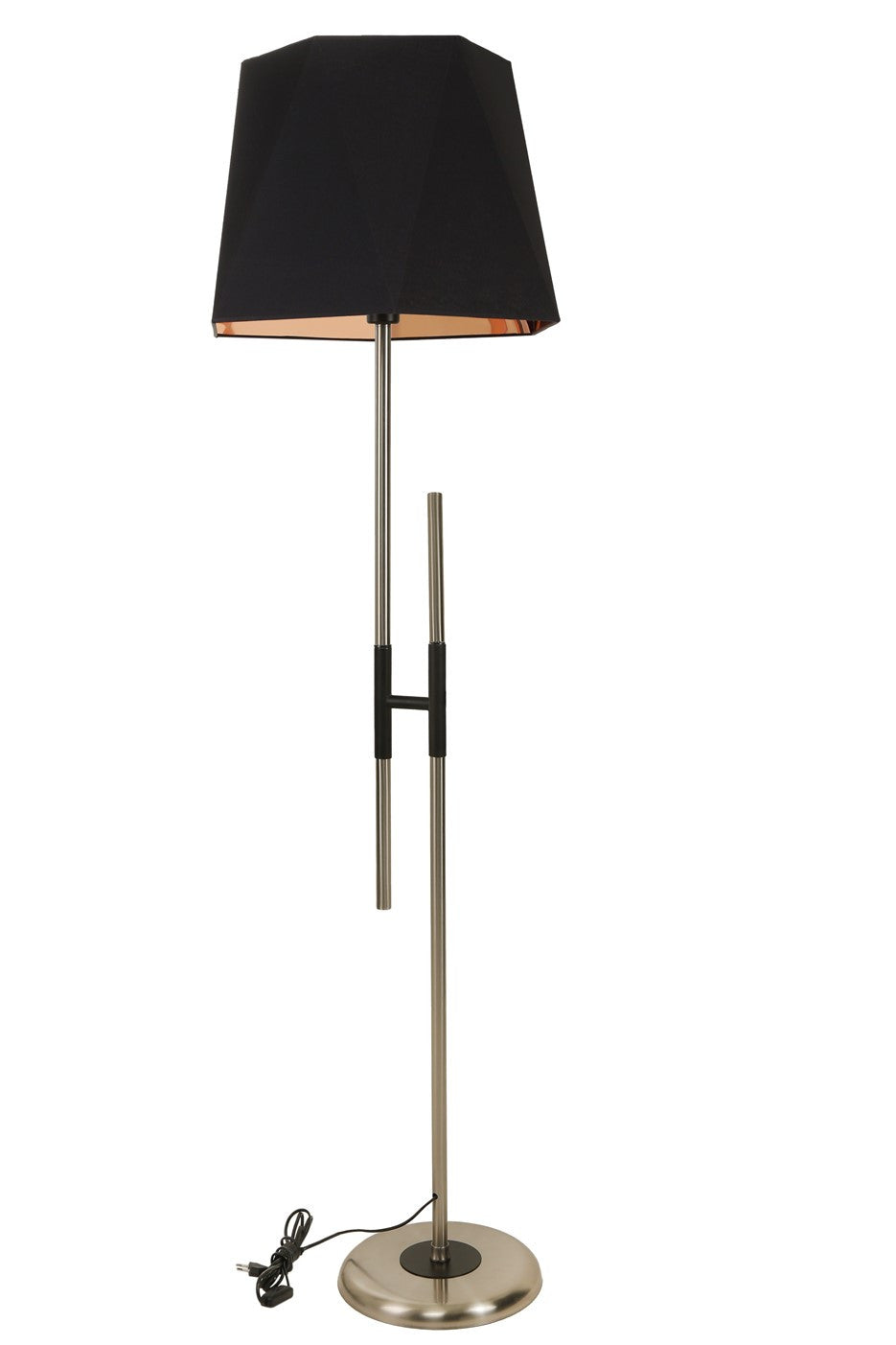 Candeeiro de Pé – 165 cm – Preto e Cobre – Metálico