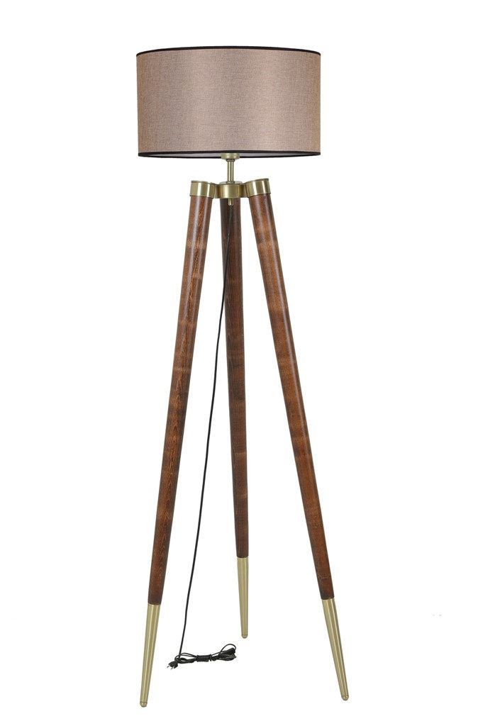 Candeeiro de Pé – 160 cm – Bege e Noz – Hornbeam