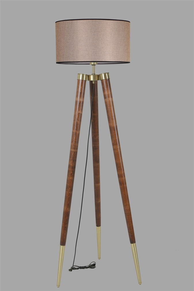 Candeeiro de Pé – 160 cm – Bege e Noz – Hornbeam